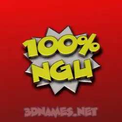 ngu in 100 Percent style - 3D name wallpaper