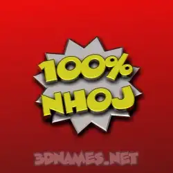 nhoj in 100 Percent style - 3D name wallpaper