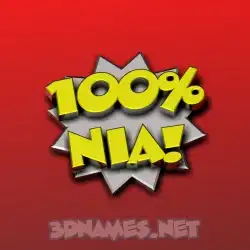 nia in 100 Percent style - 3D name wallpaper