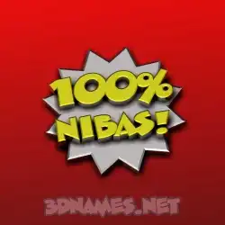 nibas in 100 Percent style - 3D name wallpaper