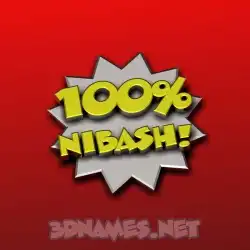 nibash in 100 Percent style - 3D name wallpaper