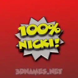 nicki in 100 Percent style - 3D name wallpaper