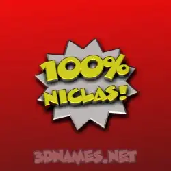 niclas in 100 Percent style - 3D name wallpaper