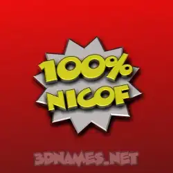 nicof in 100 Percent style - 3D name wallpaper