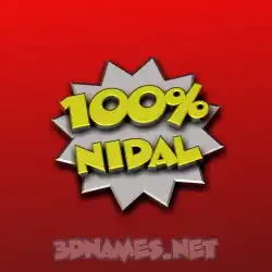 nidal in 100 Percent style - 3D name wallpaper