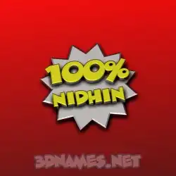 nidhin in 100 Percent style - 3D name wallpaper
