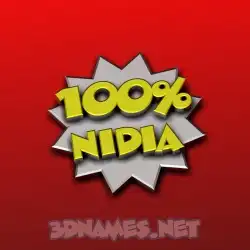nidia in 100 Percent style - 3D name wallpaper