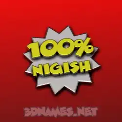 nigish in 100 Percent style - 3D name wallpaper