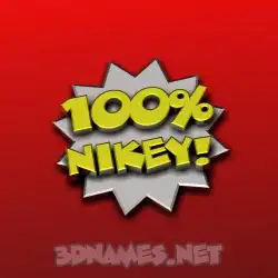 nikey in 100 Percent style - 3D name wallpaper