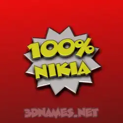 nikia in 100 Percent style - 3D name wallpaper