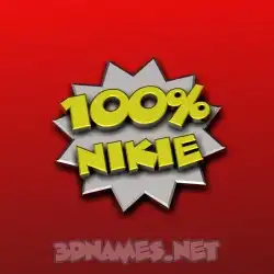 nikie in 100 Percent style - 3D name wallpaper