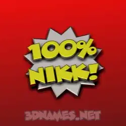 nikk in 100 Percent style - 3D name wallpaper
