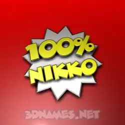 nikko in 100 Percent style - 3D name wallpaper