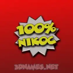 nikoc in 100 Percent style - 3D name wallpaper
