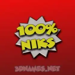 niks in 100 Percent style - 3D name wallpaper