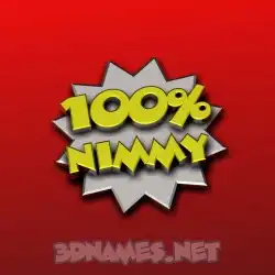 nimmy in 100 Percent style - 3D name wallpaper
