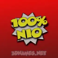 nio in 100 Percent style - 3D name wallpaper