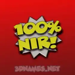 nir in 100 Percent style - 3D name wallpaper