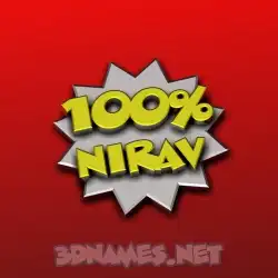 nirav in 100 Percent style - 3D name wallpaper