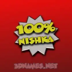 nishka in 100 Percent style - 3D name wallpaper