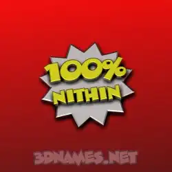 nithin in 100 Percent style - 3D name wallpaper
