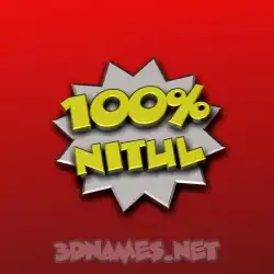 nitul in 100 Percent style - 3D name wallpaper