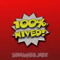 nived in 100 Percent style - 3D name wallpaper