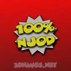 njod in 100 Percent style - 3D name wallpaper