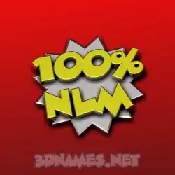 nlm in 100 Percent style - 3D name wallpaper