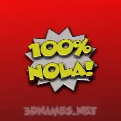 nola in 100 Percent style - 3D name wallpaper