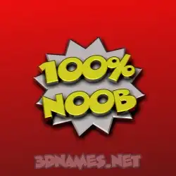 noob in 100 Percent style - 3D name wallpaper
