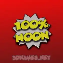 noon in 100 Percent style - 3D name wallpaper