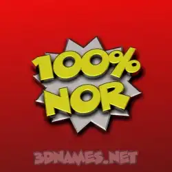 nor in 100 Percent style - 3D name wallpaper