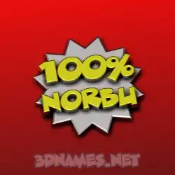 norbu in 100 Percent style - 3D name wallpaper