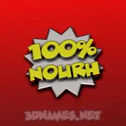 nourh in 100 Percent style - 3D name wallpaper