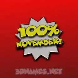 november in 100 Percent style - 3D name wallpaper