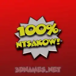 ntsakow in 100 Percent style - 3D name wallpaper