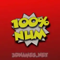 num in 100 Percent style - 3D name wallpaper