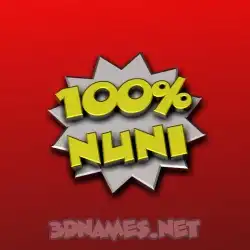 nuni in 100 Percent style - 3D name wallpaper
