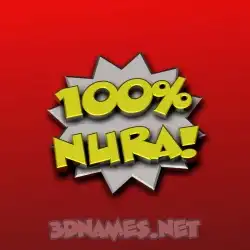 nura in 100 Percent style - 3D name wallpaper