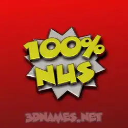 nus in 100 Percent style - 3D name wallpaper