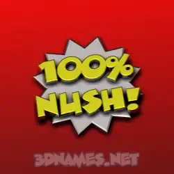 nush in 100 Percent style - 3D name wallpaper