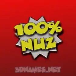 nuz in 100 Percent style - 3D name wallpaper