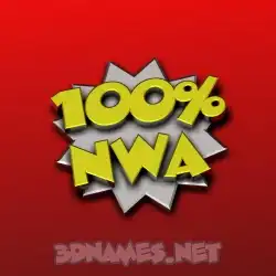 nwa in 100 Percent style - 3D name wallpaper