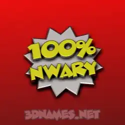 nwary in 100 Percent style - 3D name wallpaper