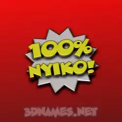 nyiko in 100 Percent style - 3D name wallpaper