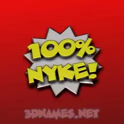 nyke in 100 Percent style - 3D name wallpaper