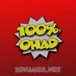 ohad in 100 Percent style - 3D name wallpaper