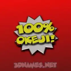 okeji in 100 Percent style - 3D name wallpaper