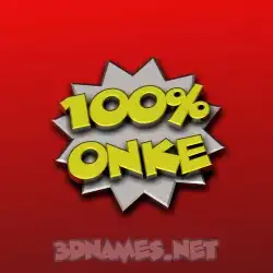 onke in 100 Percent style - 3D name wallpaper
